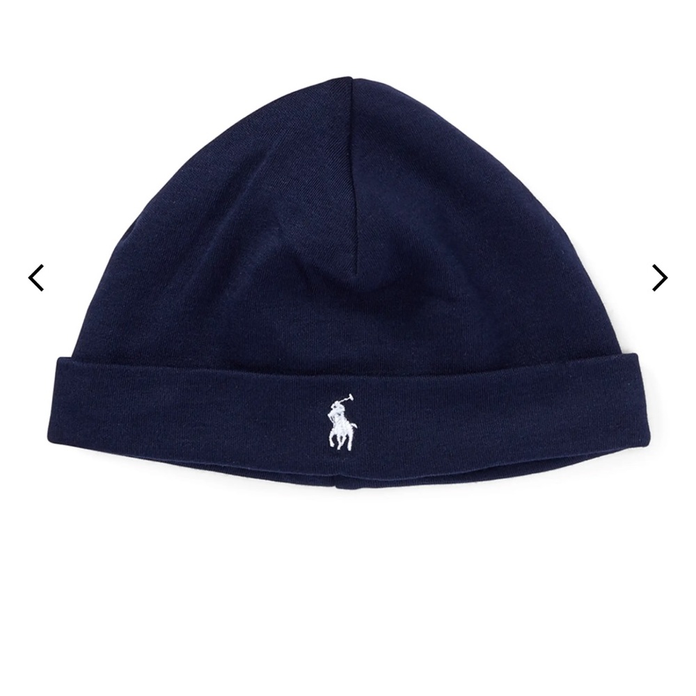 Ralph Lauren children’s interlock cotton beanie NWOT great condition navy blue